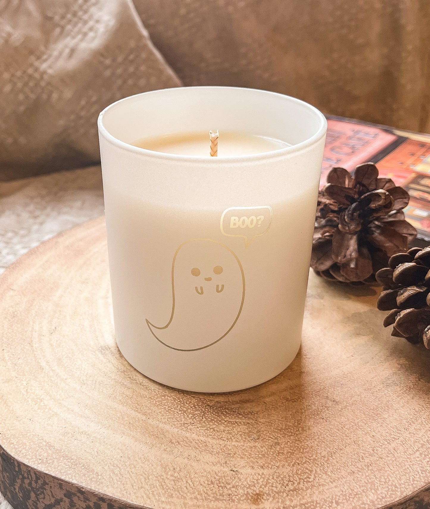 Ghost Halloween candle