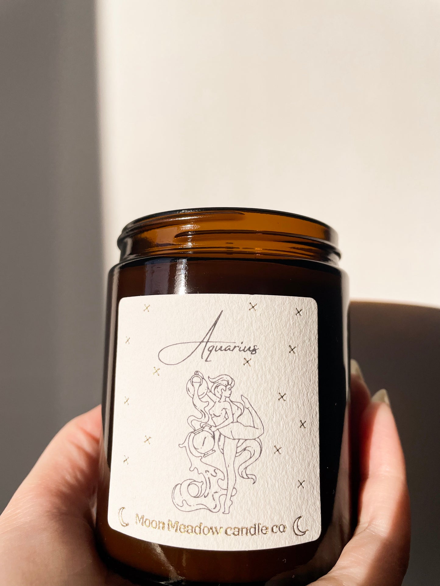 Aquarius Zodiac candle