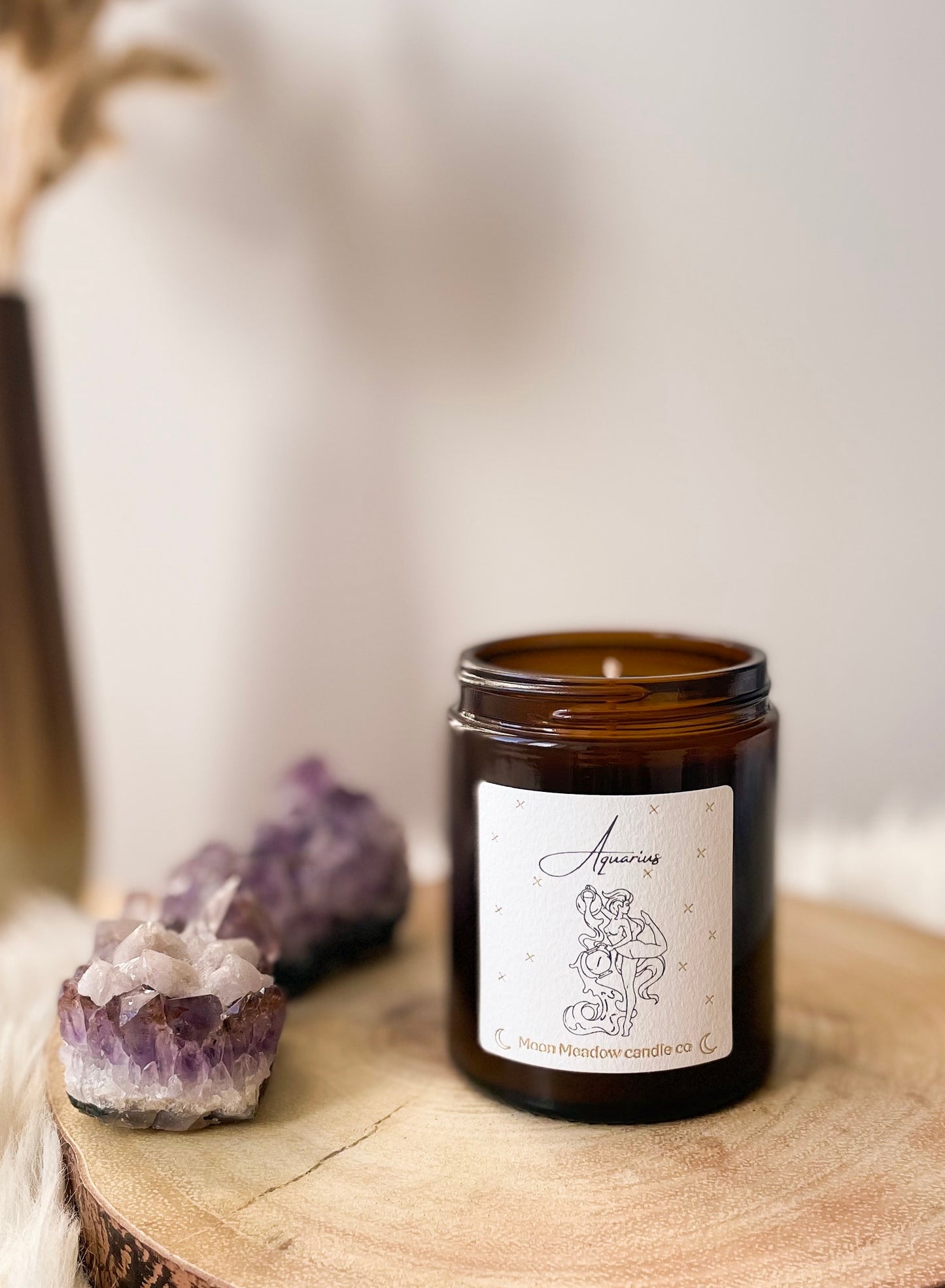 Aquarius Zodiac candle